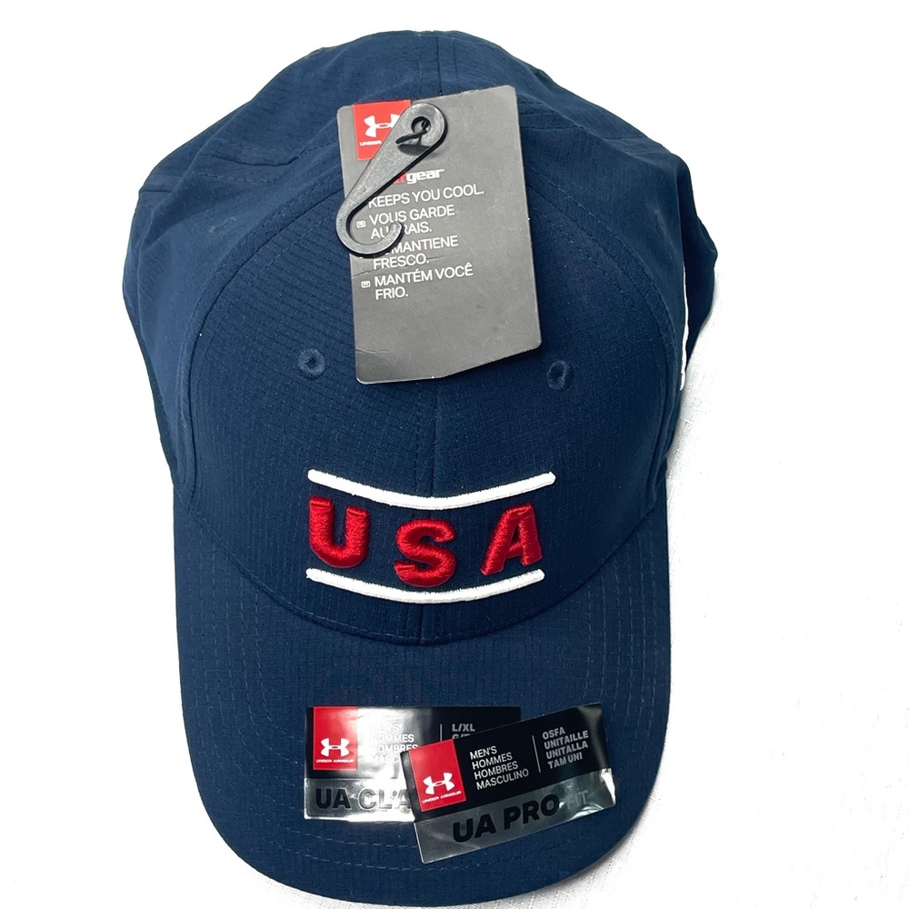 Under Armour UA Pro Men’s Navy Blue USA Patriotic Hat Size Large - X-Large